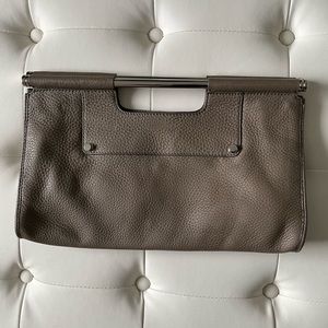 Banana Republic Leather Taupe (not brown) Hand Held Clutch Purse